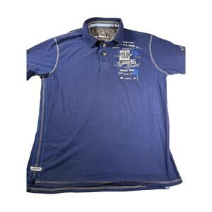 projek raw blue polo graphic and embroidered T-shirt